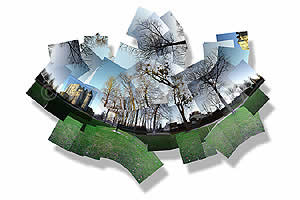 Panoramisches Photo 17/0.83&deg;/48.32&deg;/17.12.2003/09 Uhr 21 - 09 Uhr 30 T.U. Ch&acirc;teau mittelalterliches Heiligen - 28400 Nogent Rotrou - regionaler nat&uuml;rlicher Park der Stange - Eure und Siebenschl&auml;fer - Region zentriert - Frankreich - Europa - Nordhemisph&auml;re - Erde - Sonnensystem - milchiger Weg Ziehen 1/100 - 82 cm x 41 cm - Preise: 225 Euro ohne Rahmen