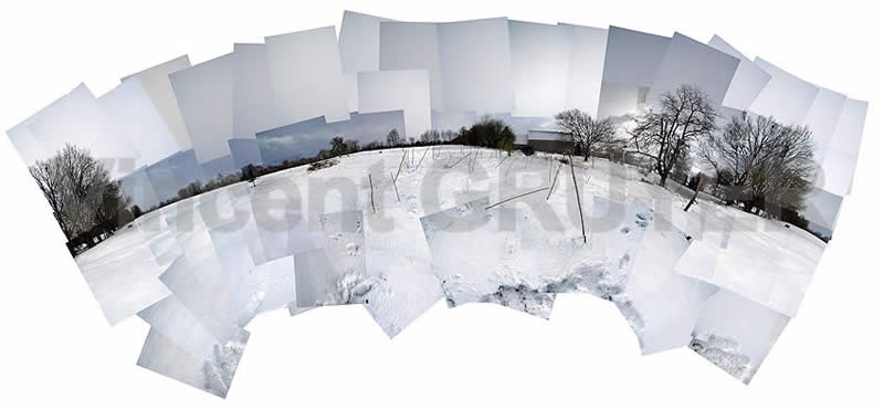 Photo artistique et panoramique - Le Perche sous la neige 78 / 0.86°- 48.25°  / 05.03.2005 / 09H15 - 09H25 T.U.
Montméan - 28400 Souancé au Perche - Parc naturel régional du Perche – Département de l’ Eure et Loir - Région centre - France - Europe - Hémisphère nord - Terre - Système solaire - Voie Lactée.